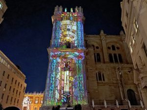 Videomapping Catedral de Málaga en Navidad